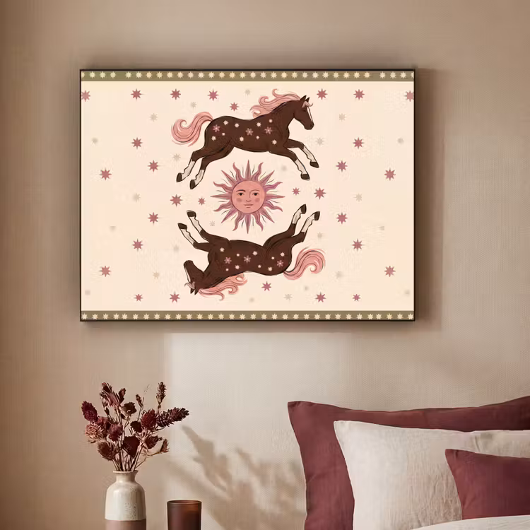 Art Frame - Paard - Zon - Mystiek - Illustratie - Roze — 3
