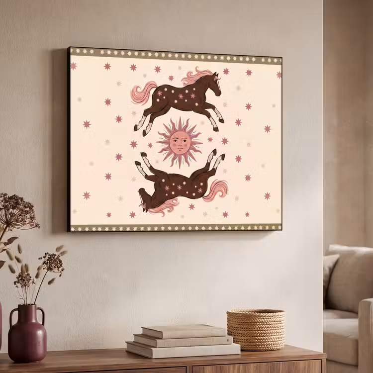 Art Frame - Paard - Zon - Mystiek - Illustratie - Roze — 7