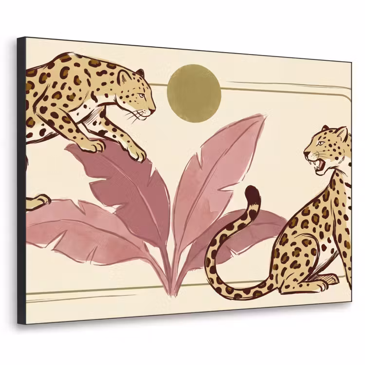 Art Frame - Dieren - Kat - Jungle - Illustratie - Beige — 1