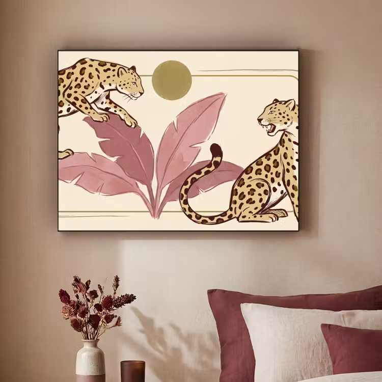 Art Frame - Dieren - Kat - Jungle - Illustratie - Beige — 3