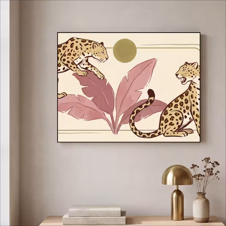 Art Frame - Dieren - Kat - Jungle - Illustratie - Beige — 5