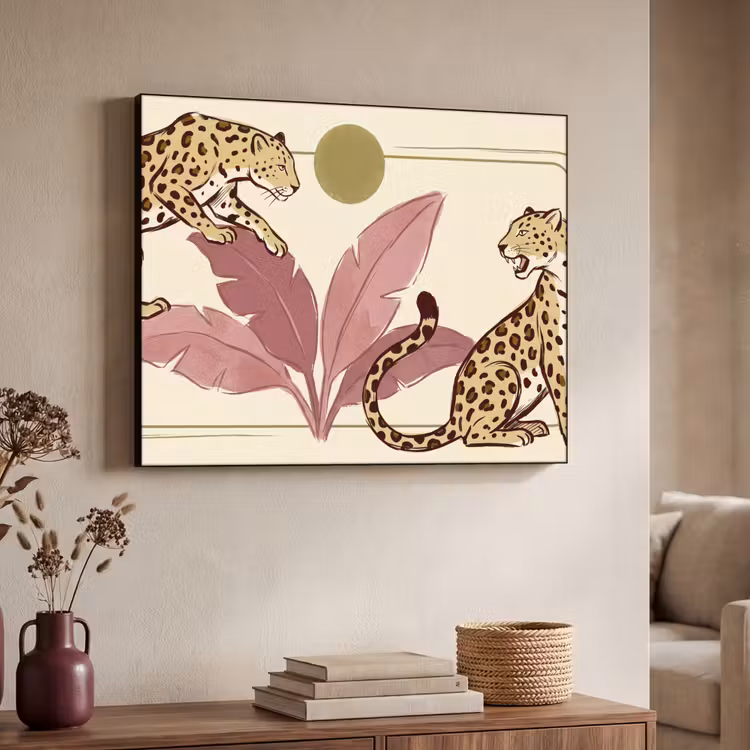Art Frame - Dieren - Kat - Jungle - Illustratie - Beige — 7