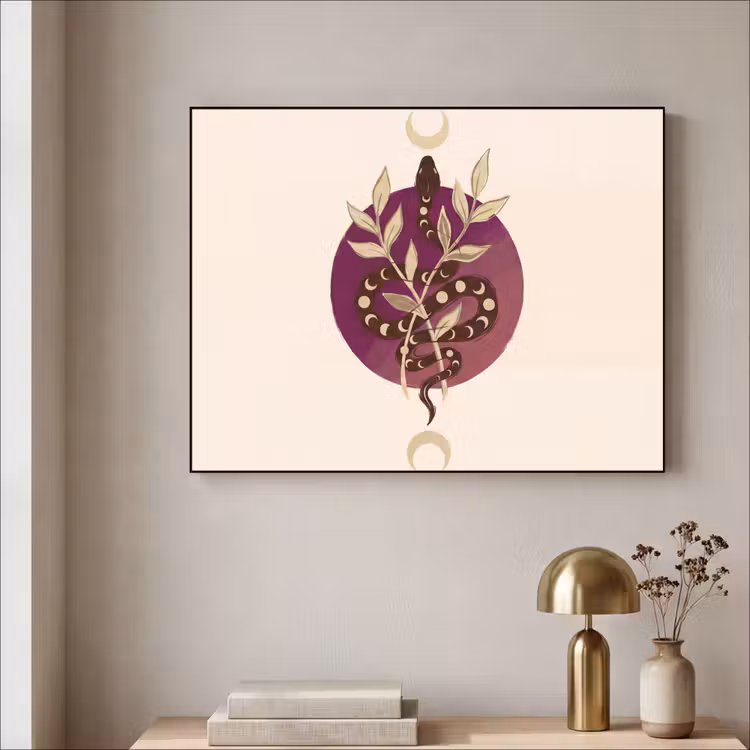 Art Frame - Dieren - Slang - Maan - Mystiek - Abstract — 5