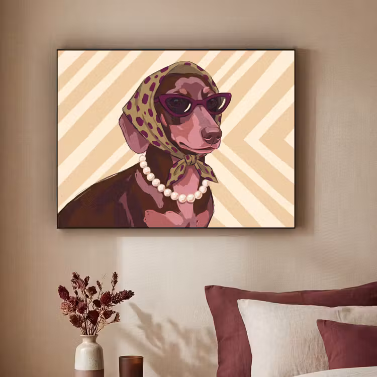 Art Frame - Hond - Zonnebril - Hoofddoek - Dieren - Modern — 3