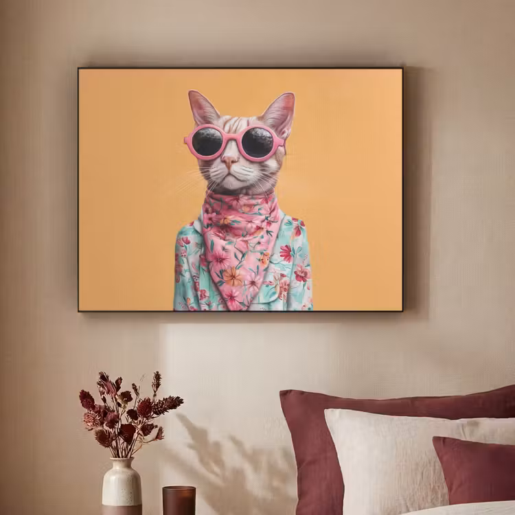 Art Frame - Zonnebril - Kat - Sjaal - Bloemen — 3