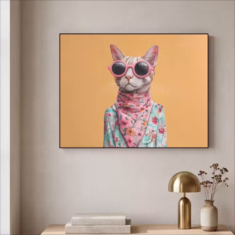Art Frame - Zonnebril - Kat - Sjaal - Bloemen — 5
