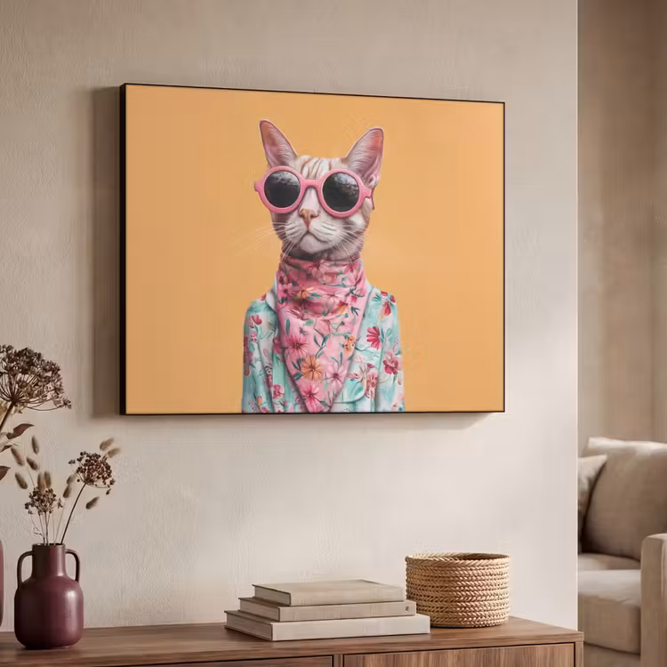 Art Frame - Zonnebril - Kat - Sjaal - Bloemen — 7