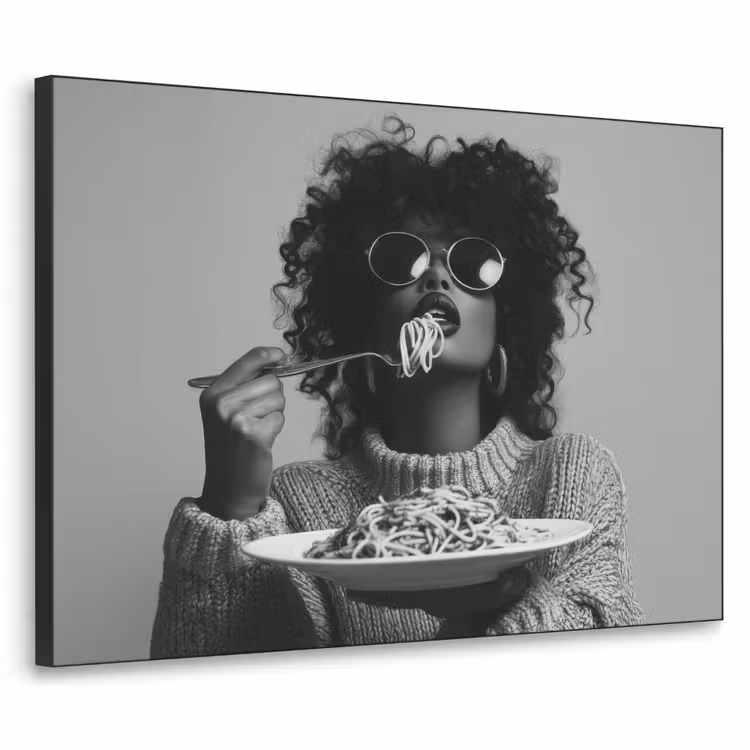 Art Frame - Vrouw - Pasta - Zwart - Wit — 1