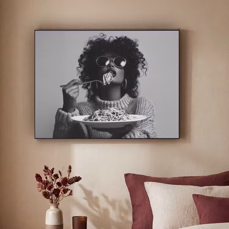 Art Frame - Vrouw - Pasta - Zwart - Wit — 3