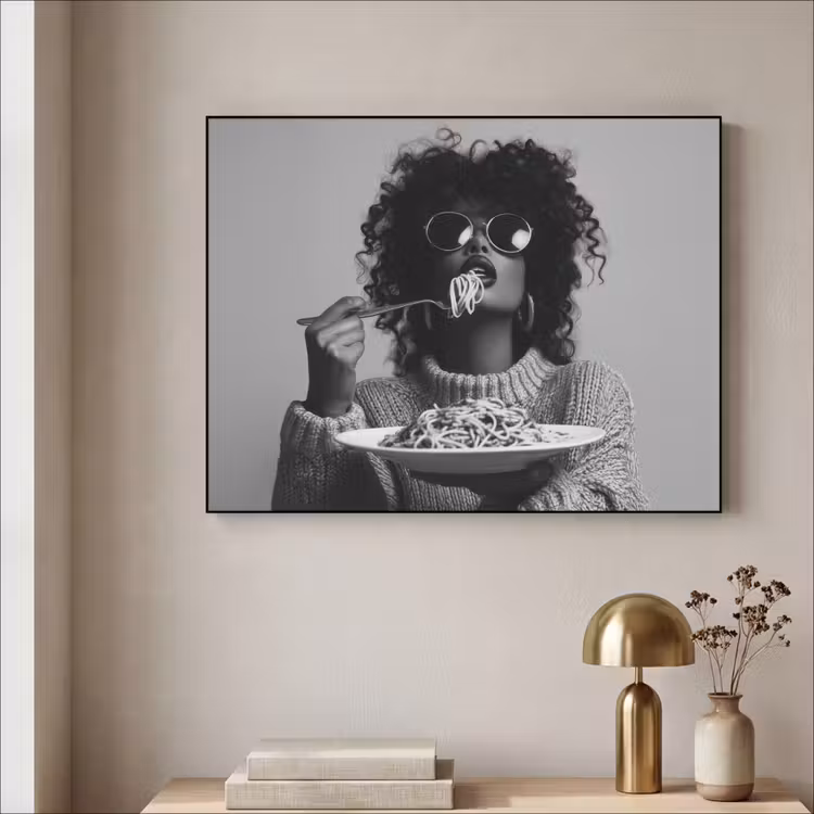 Art Frame - Vrouw - Pasta - Zwart - Wit — 5