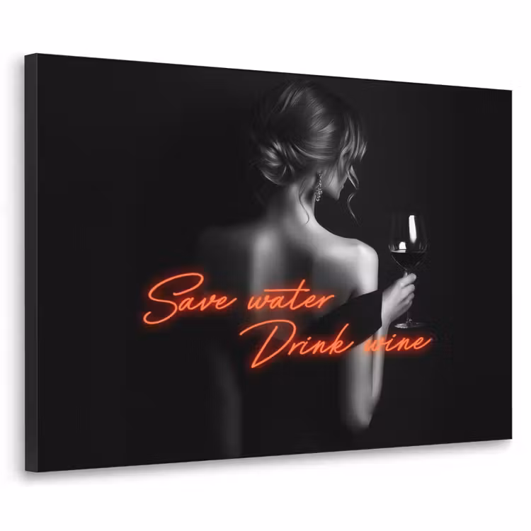 Art Frame - Wijn - Vrouw - Neon - Quote — 1