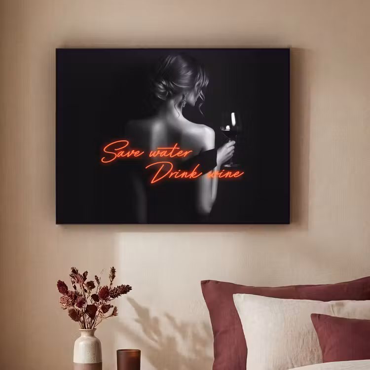 Art Frame - Wijn - Vrouw - Neon - Quote — 3