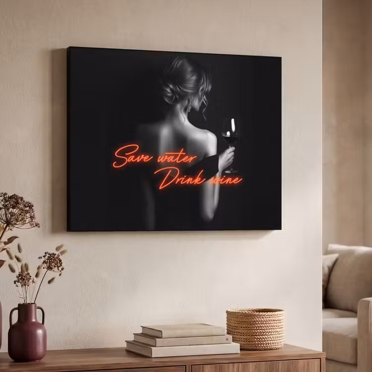 Art Frame - Wijn - Vrouw - Neon - Quote — 7