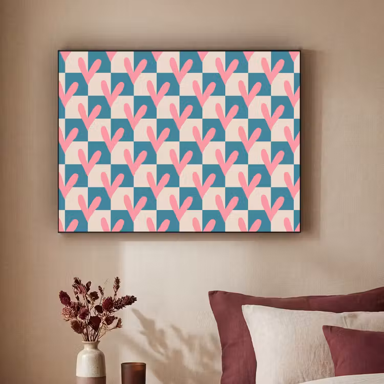 Art Frame - Vlakken - Hartjes - Patroon - Retro — 3