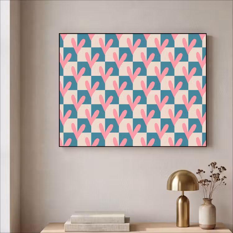 Art Frame - Vlakken - Hartjes - Patroon - Retro — 5
