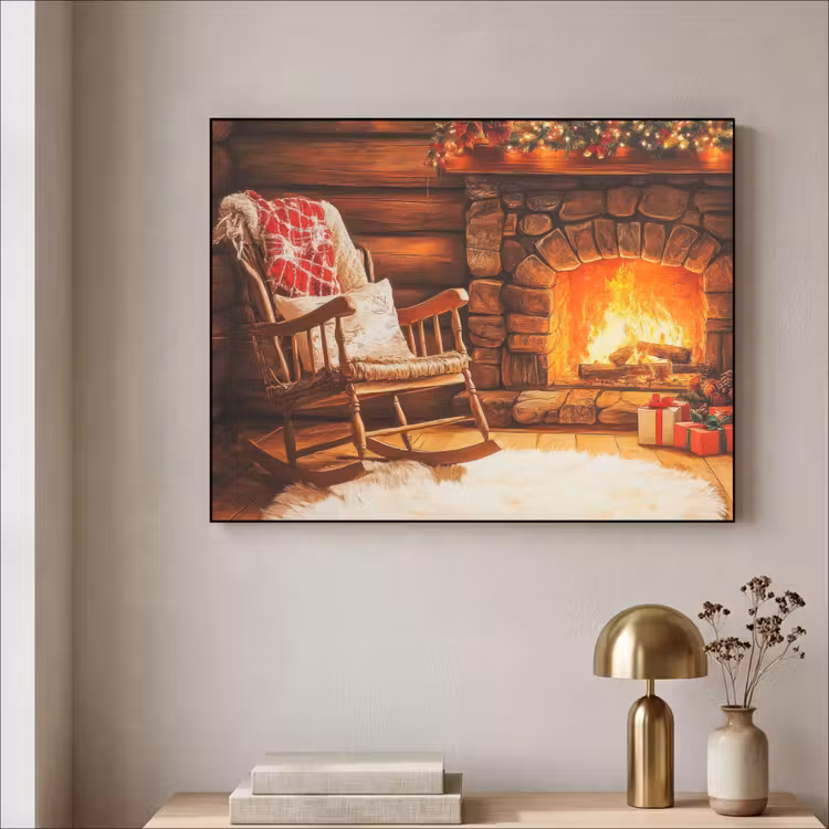 Art Frame - Winter - Kerst - Huis - Openhaard — 5
