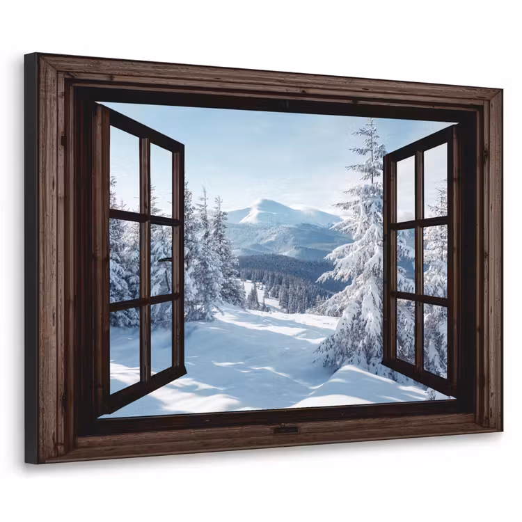 Art Frame - Winter - Landschap - Natuur - Berg - Bomen - Doorkijk - Uitzicht — 1