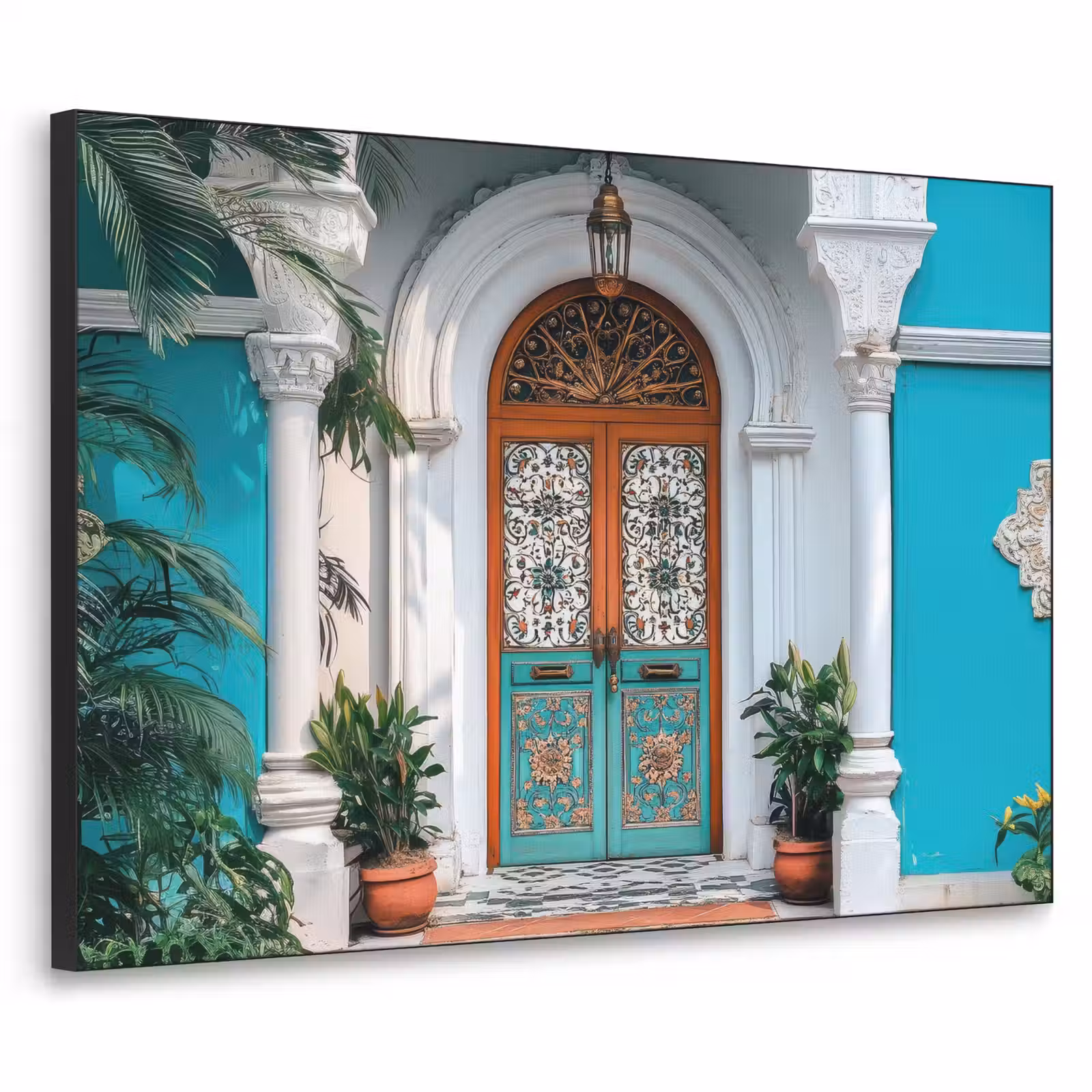 Art Frame - Zuilen - Sierlijke - Deur - Blauw — 1