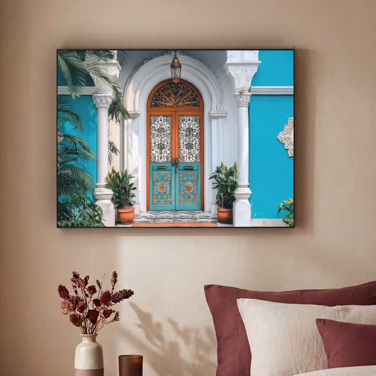 Art Frame - Zuilen - Sierlijke - Deur - Blauw — 3