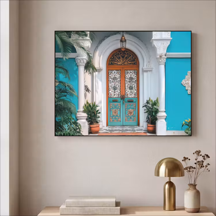 Art Frame - Zuilen - Sierlijke - Deur - Blauw — 5
