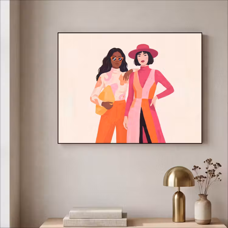 Art Frame - Vrouw - Twee - Mode - Abstract - Kleurrijk — 5