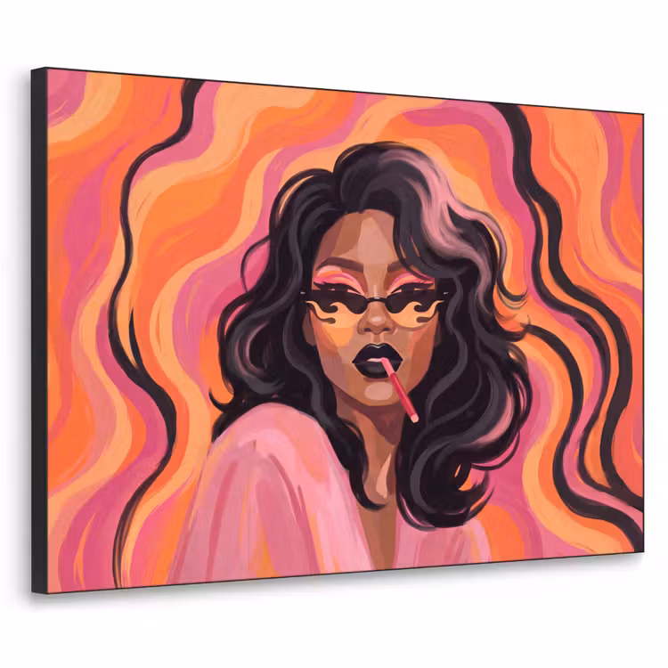 Art Frame - Vrouw - Zonnebril - Modern - Portret - Oranje — 1