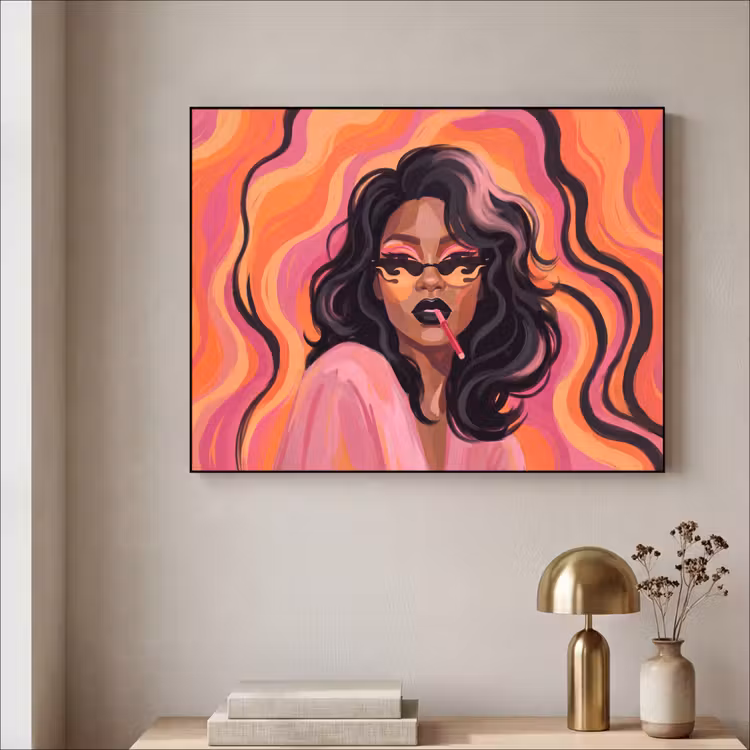 Art Frame - Vrouw - Zonnebril - Modern - Portret - Oranje — 5