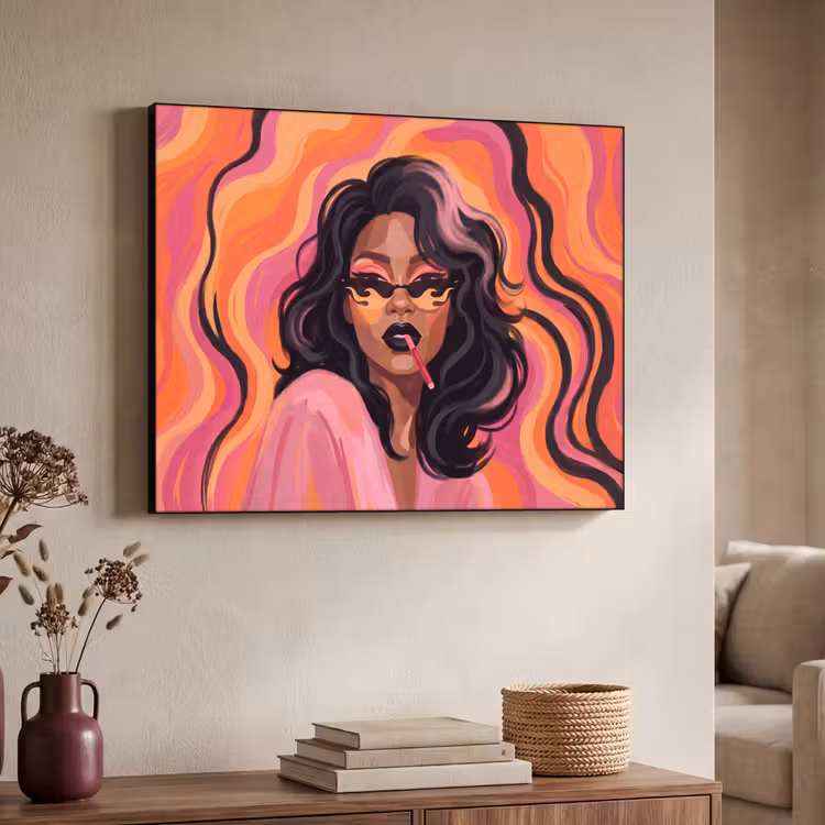 Art Frame - Vrouw - Zonnebril - Modern - Portret - Oranje — 7