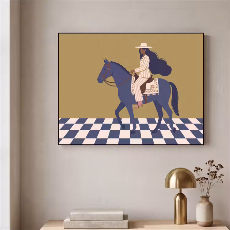 Art Frame - Vrouw - Paard - Rijden - Modern - Abstract — 5