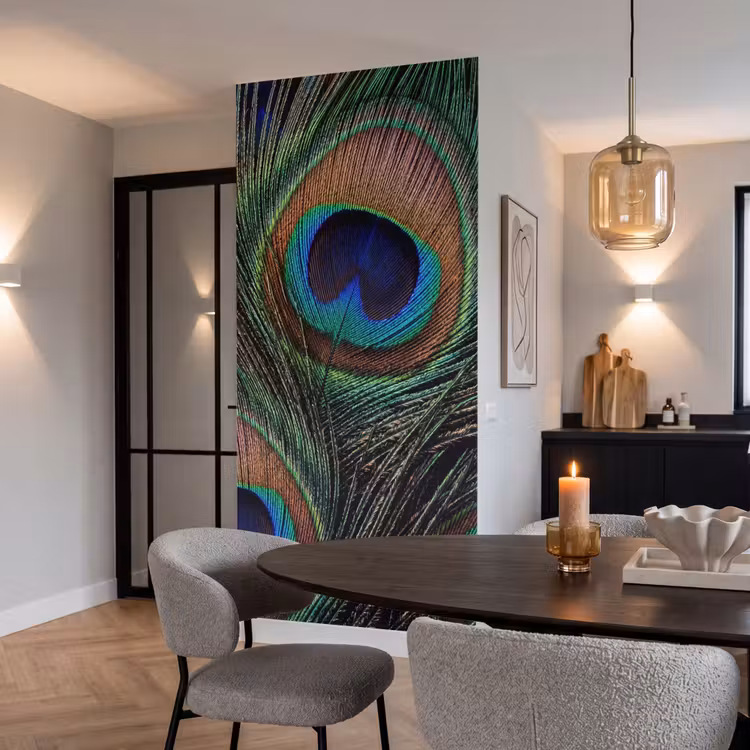 Behang - Pauwenveren - Klassiek - Groen — 5