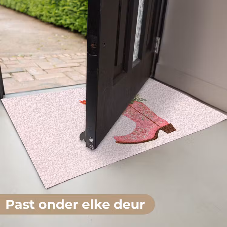 Deurmat - Cowboylaarzen - Roze - Boeket - Bloemen — 7