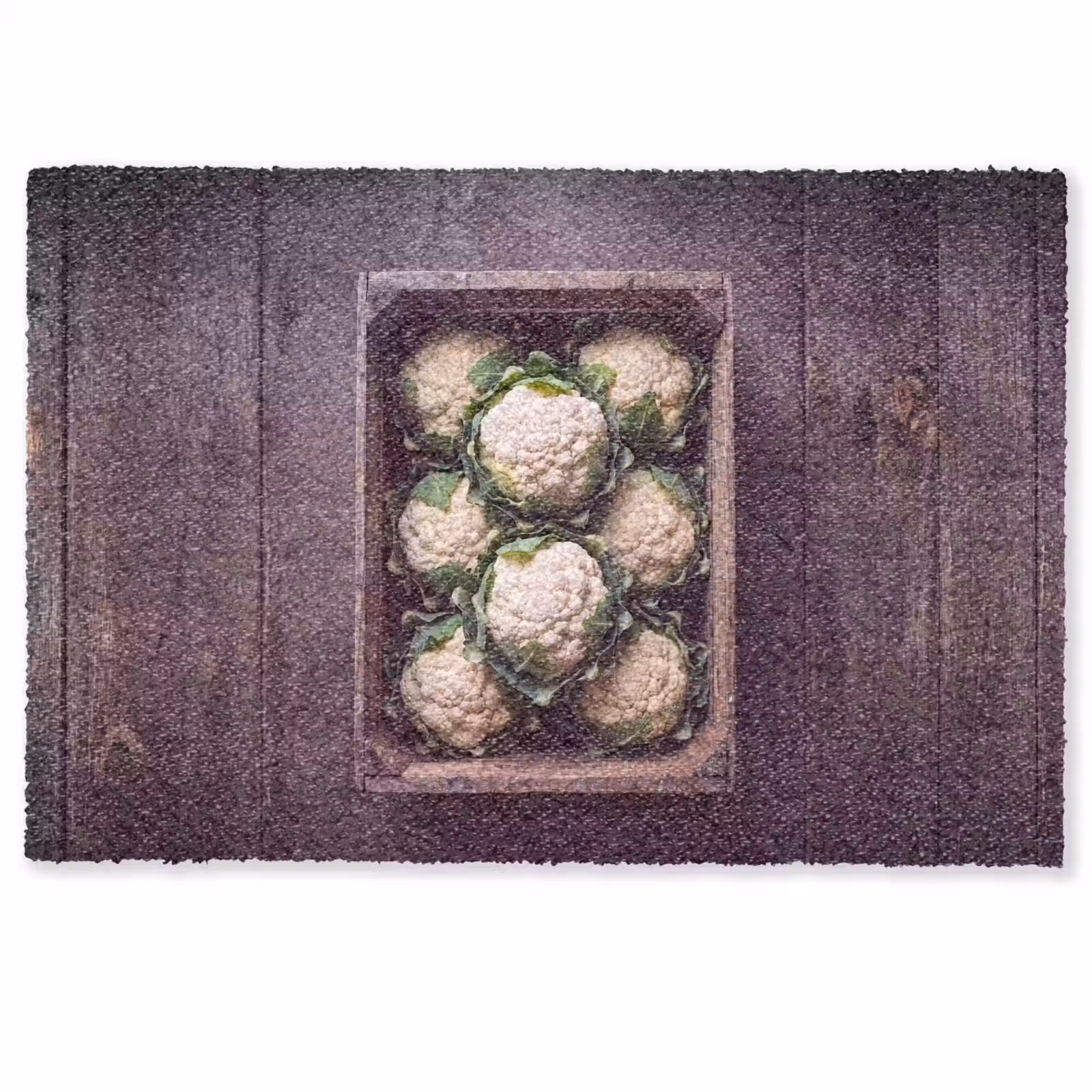 Deurmat - Bloemkool - Houten kist — 1
