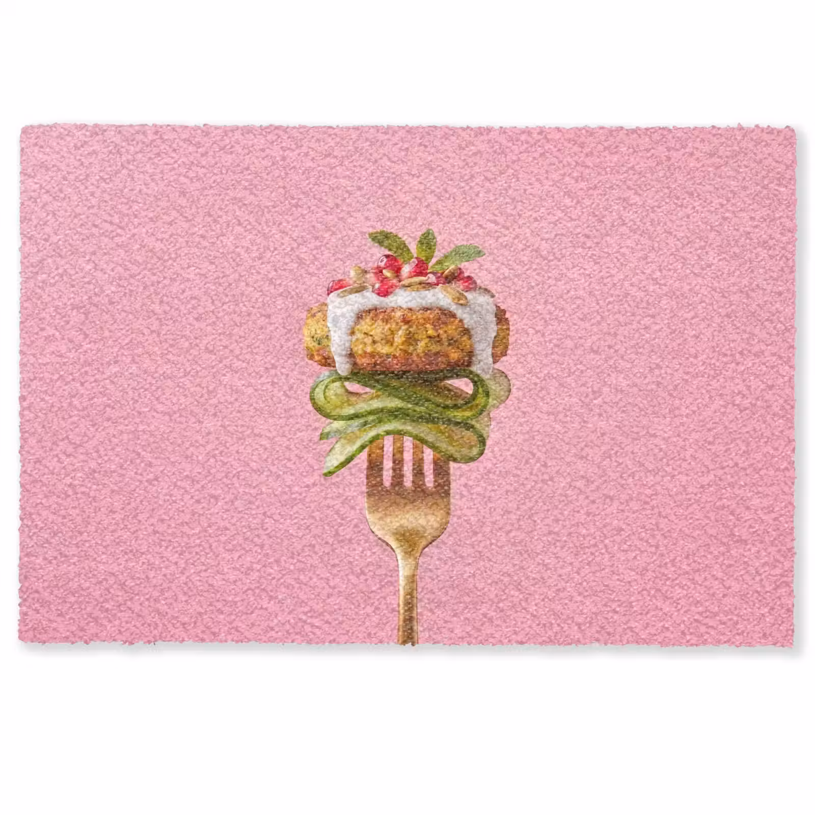 Deurmat - Eten - Vork - Roze — 1