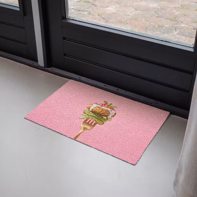 Deurmat - Eten - Vork - Roze — 2