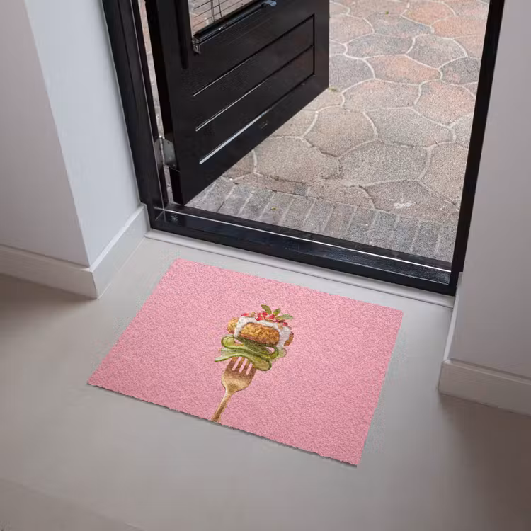 Deurmat - Eten - Vork - Roze — 4