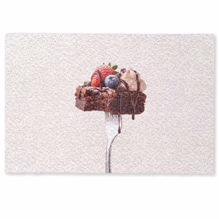 Deurmat - Vork - brownie - aardbei — 1