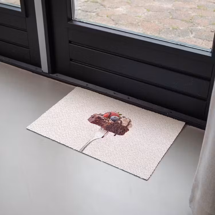 Deurmat - Vork - brownie - aardbei — 2