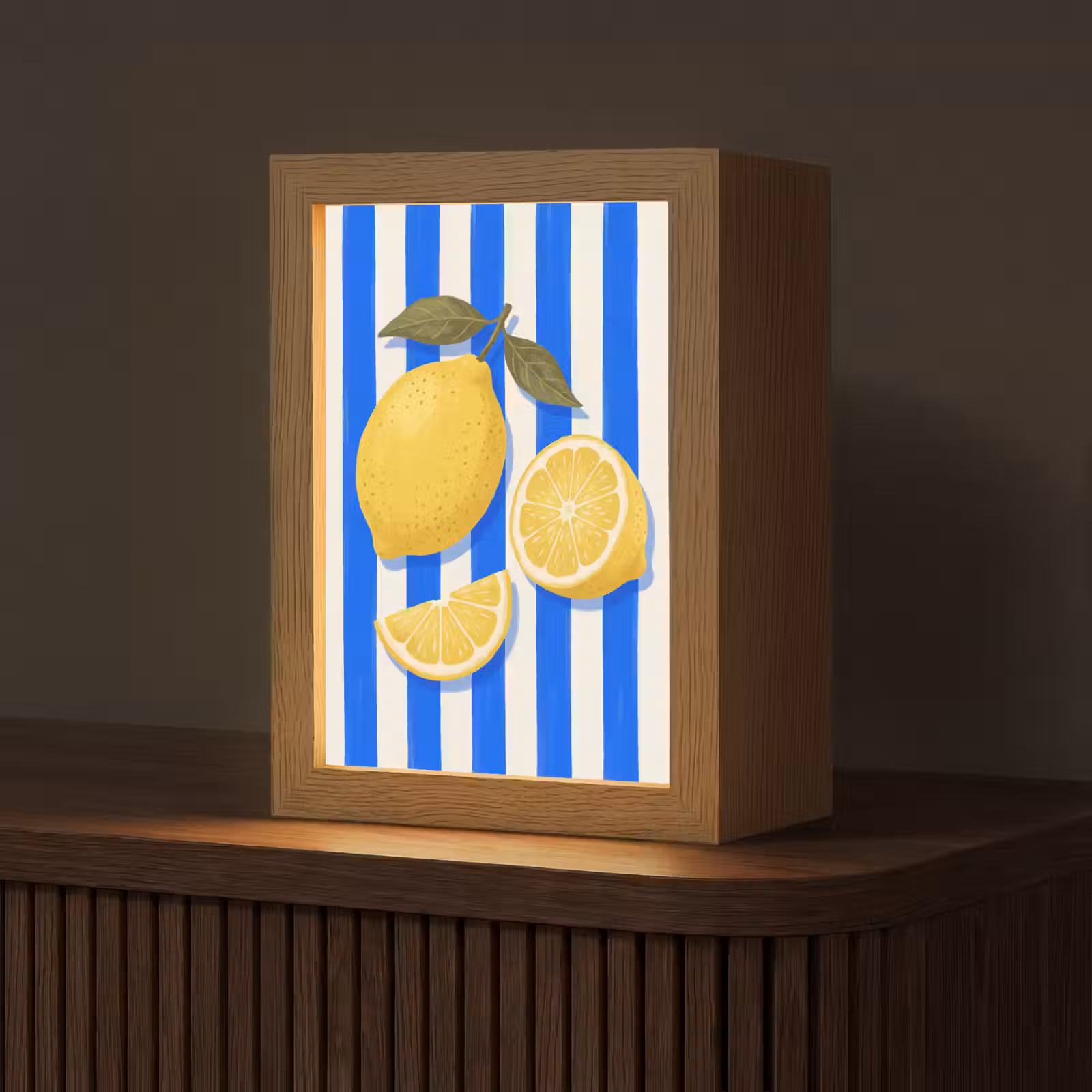 Gepersonaliseerde Lightbox - Fruit - Citroen - Zomer - Geel - Blauw — 1