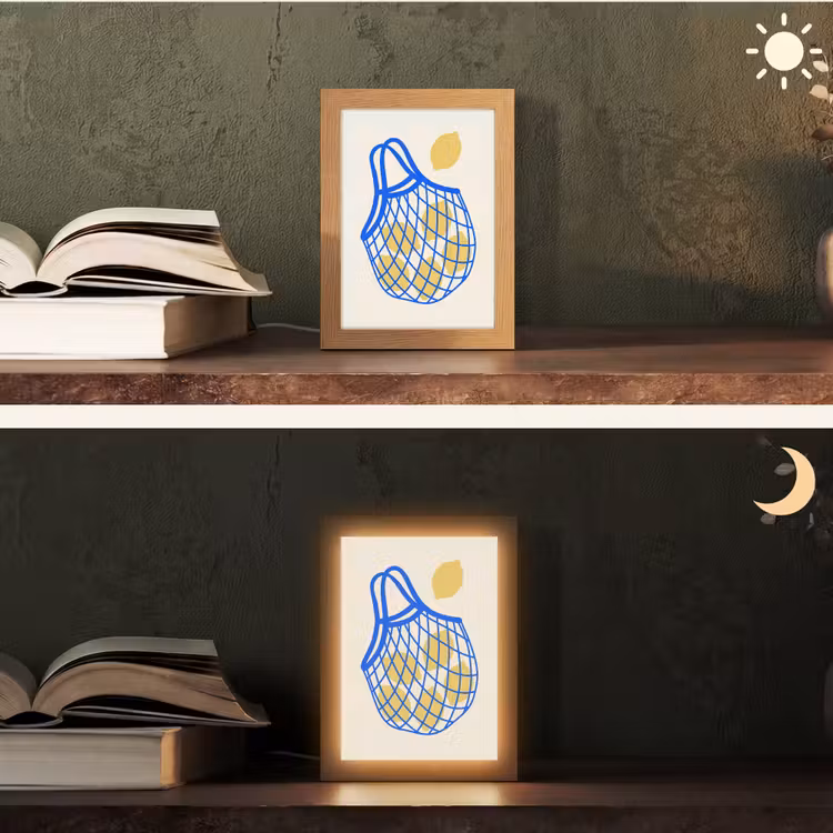 Gepersonaliseerde Lightbox - Eten - Citroen - Boodschappen - Abstract - Geel - Blauw — 5