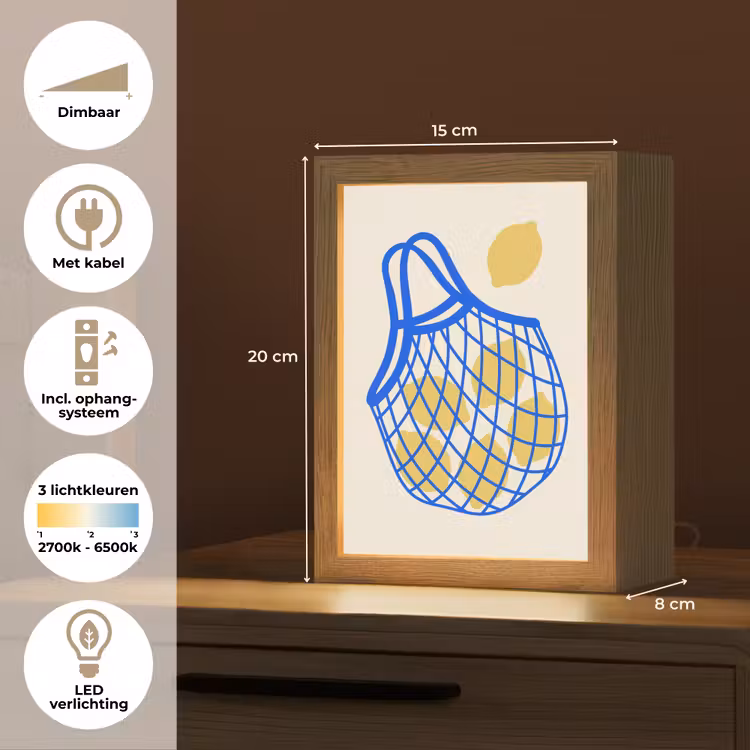 Gepersonaliseerde Lightbox - Eten - Citroen - Boodschappen - Abstract - Geel - Blauw — 7