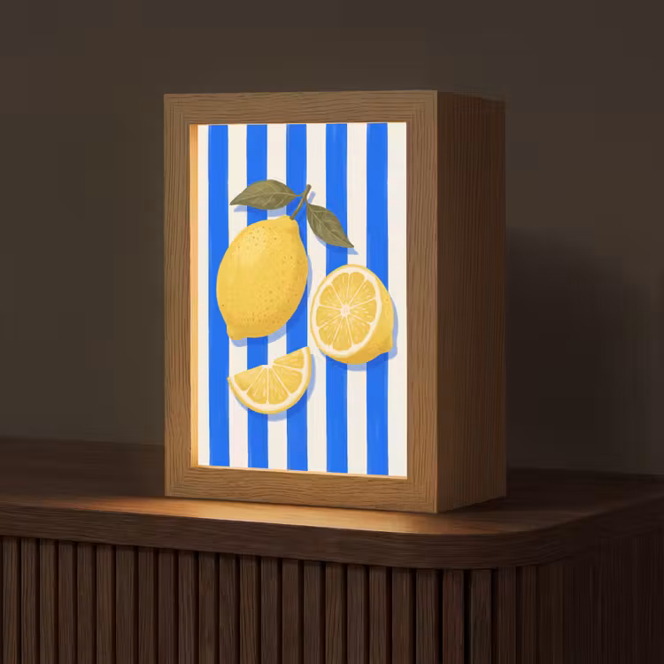 Gepersonaliseerde Lightbox - Fruit - Citroen - Zomer - Geel - Blauw — 1