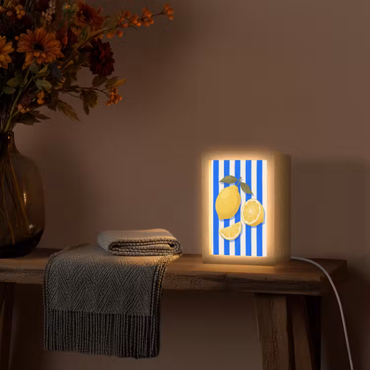 Gepersonaliseerde Lightbox - Fruit - Citroen - Zomer - Geel - Blauw — 3