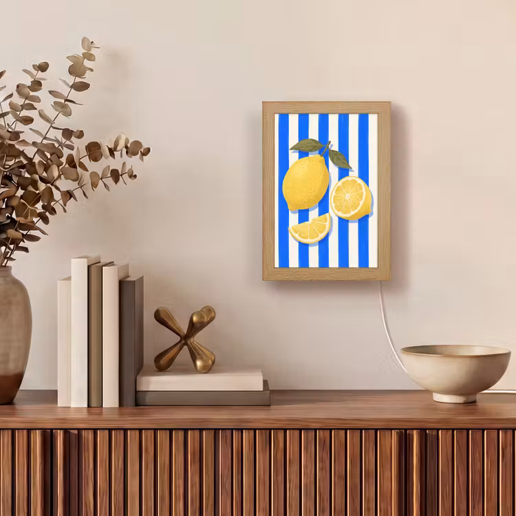 Gepersonaliseerde Lightbox - Fruit - Citroen - Zomer - Geel - Blauw — 4