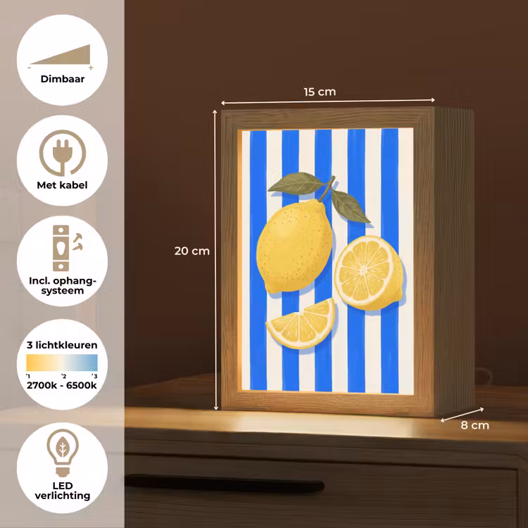 Gepersonaliseerde Lightbox - Fruit - Citroen - Zomer - Geel - Blauw — 7
