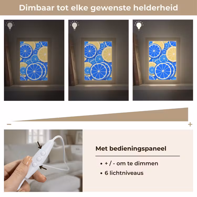 Gepersonaliseerde Lightbox - Fruit - Schijven - Patroon - Modern - Blauw - Geel — 8