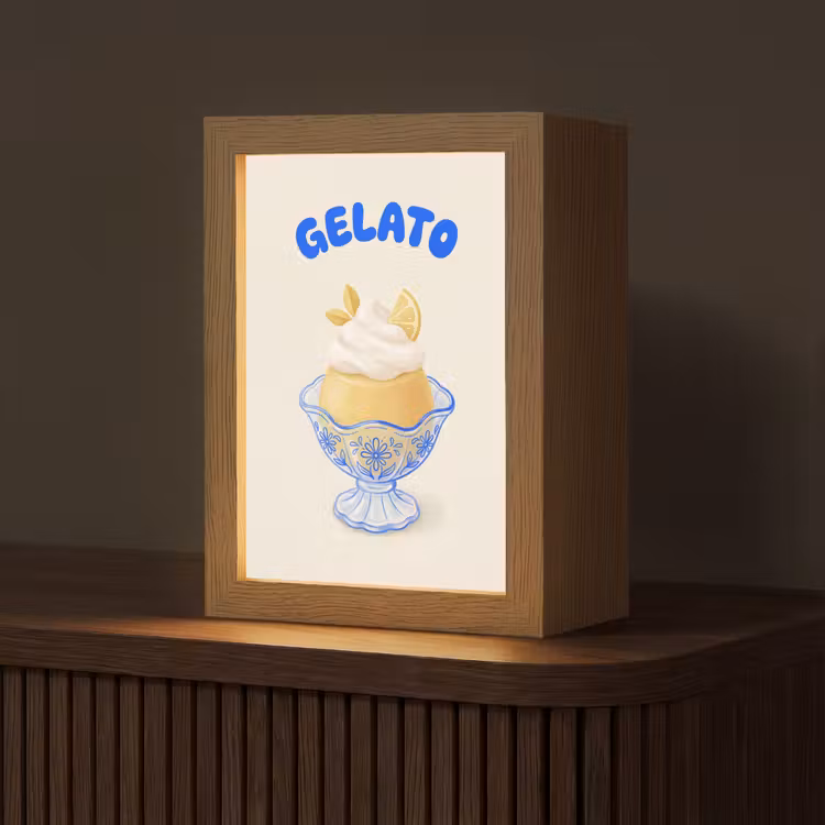 Gepersonaliseerde Lightbox - IJs - Citroen - Illustratie - Geel - Dessert — 1