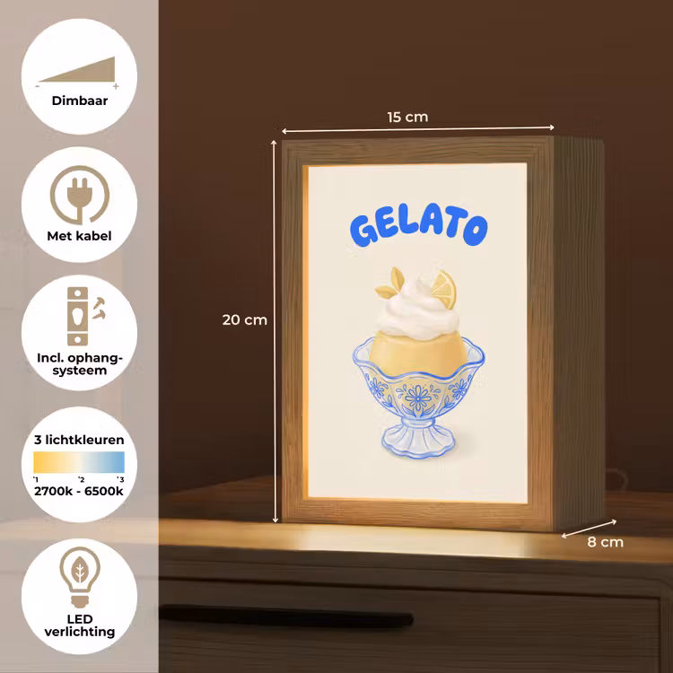 Gepersonaliseerde Lightbox - IJs - Citroen - Illustratie - Geel - Dessert — 7