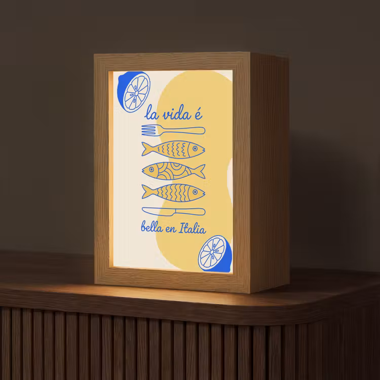 Gepersonaliseerde Lightbox - Italië - Eten - Citroen - Vis - Grafisch — 1