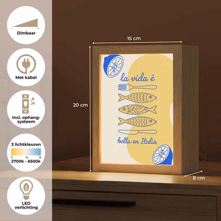 Gepersonaliseerde Lightbox - Italië - Eten - Citroen - Vis - Grafisch — 7