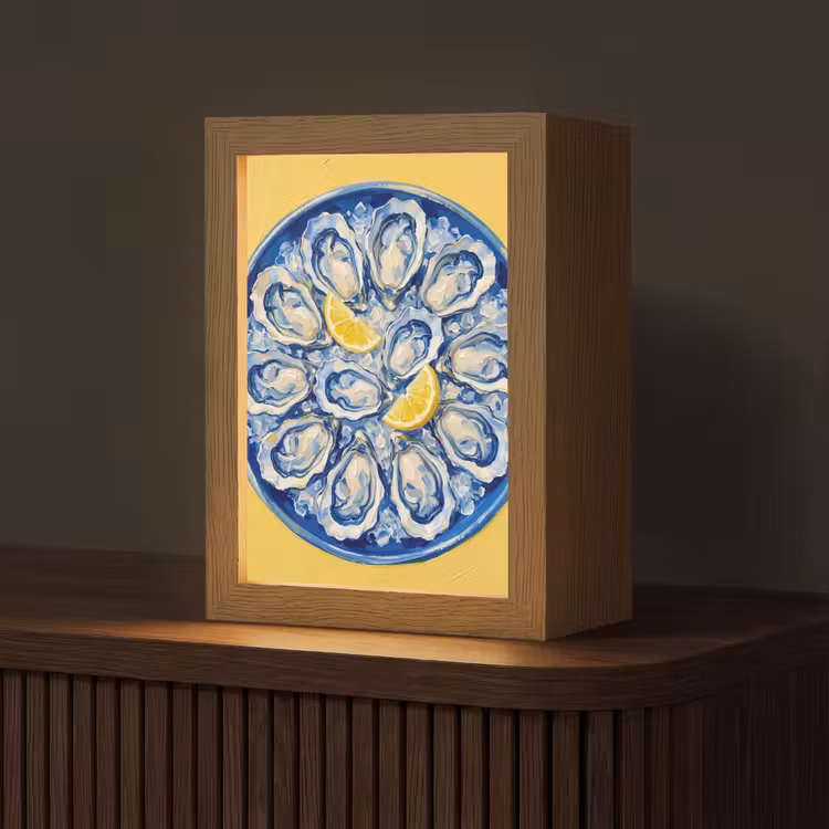 Gepersonaliseerde Lightbox - Oesters - Citroen - IJs - Modern - Geel — 1
